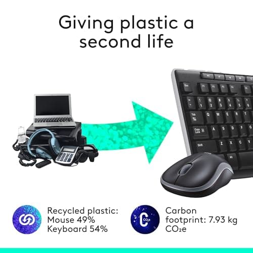 Logitech MK270 Wireless Keyboard and Mouse Combo for Windows, 2.4 GHz Wireless, Compact Mouse, 8 Multimedia and Shortcut Keys, 2-Year Battery Life, for PC, Laptop — view 3