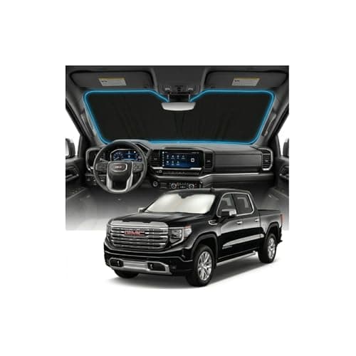 for GMC Sierra 1500 Sun Shade Windshield Cover - Custom Fit Sierra 1500 Accessories 2019-2025 2026 Sunshade Foldable UV Protection & Heat Shield Sun Visor Accessories