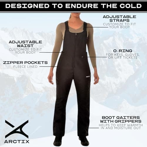 Arctix Women's Essential Insulated Bib Overalls, Black, Large (12-14) Regular — view 5