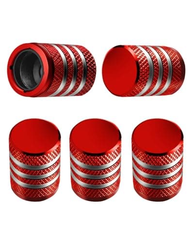 Tire Valve Stem Cap Cover - 5 Pack Corrosion Protection Leak-Proof Tire Air Caps Universal for Car Truck Motorcycle and Bike Red