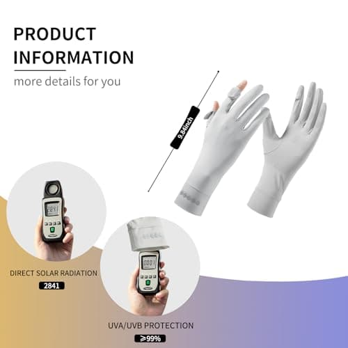 apaepr UV Protection Gloves for Women – Full Finger Sun Gloves, UPF 50+ Driving & Cycling Gloves, Lightweight, Touchscreen, Breathable, Non-Slip for Outdoor Activities(Grey A-AD, One Size) — view 5