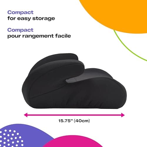 Cosco Kids Topside Lightweight Backless Belt-Positioning Booster Car Seat, Washable Cover, Black — view 4