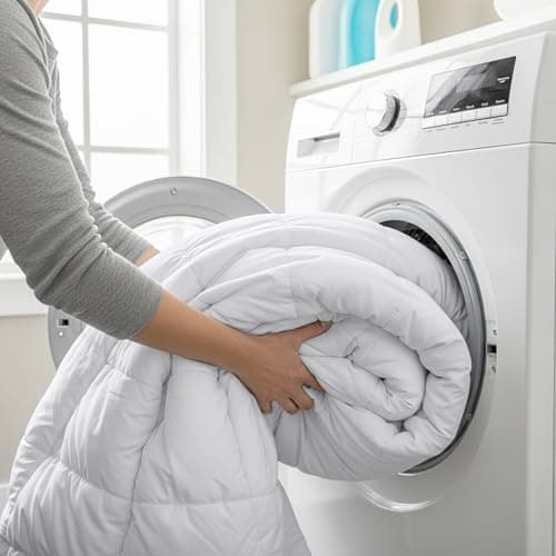 Utopia Bedding Comforters Queen Size, All Season Duvet Insert, Down Alternative Box Stitched Bed Comforter with Corner Tabs, Machine Washable (White) — view 7