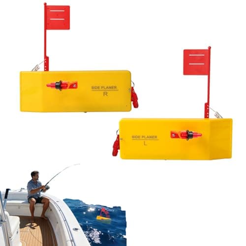 Planer Boards for Fishing Trolling, 12 x 4 Inches Planer Board Quick Grip Snap Release for Trolling Boat Fishing Towing, Inshore Offshore Trolling Dragging (Left+Right)