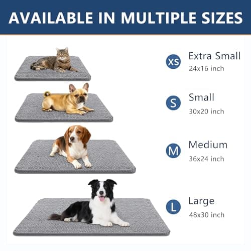 Smiry Dog Door Mat for Muddy Paws 24x16, Low-Profile Doormats, Absorbent Dirt Trapper Non-Slip Washable Front Door Rug for Entryway Indoor, Grey — view 2