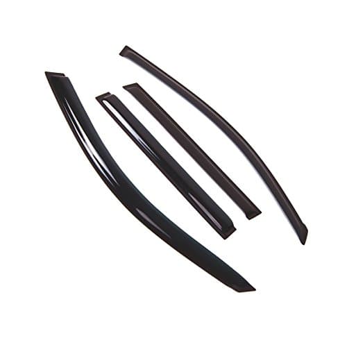 TuningPros Outside Mount Window Vent Visors Rain Guards Compatible with Toyota Highlander 2008-2013 | Side Window Wind Deflectors Rain Shields | Black Tinted, 4 Pcs Set, BGWV-659