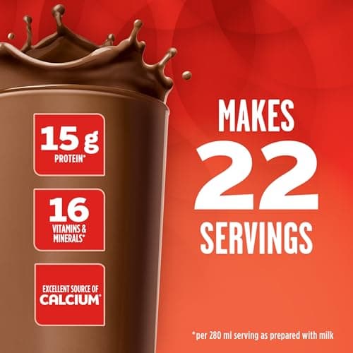 BOOST Instant Breakfast Powder, Chocolate, Drink Mix with Protein, Fibre, Calcium, Vitamins & Minerals, Add to Whole Milk or Smoothies, Recyclable Canister, 22 Servings, Kosher, 880 g — view 3
