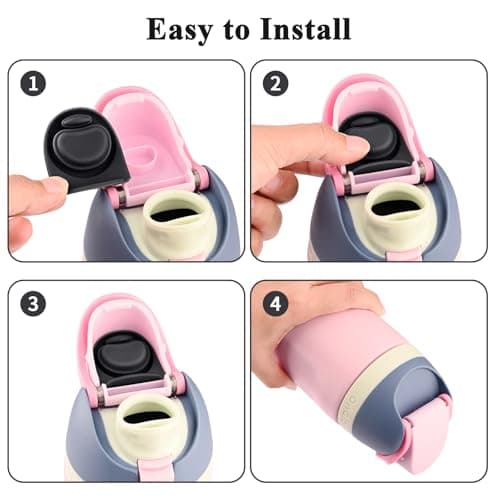 4pcs Replacement Stopper Seal Gasket Compatible with Owala FreeSip 24oz 32oz, Water Bottle Lid Insert Cap Silicone Seal Parts for Owala 16/19/24/32/40oz Spout Mouthpiece Accessories (Gray) — view 3