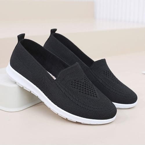 Women's Mesh Walking Shoes Summer Breathable Soft Arch Support Walking Anti-Skid Sports Shoes Black — view 2