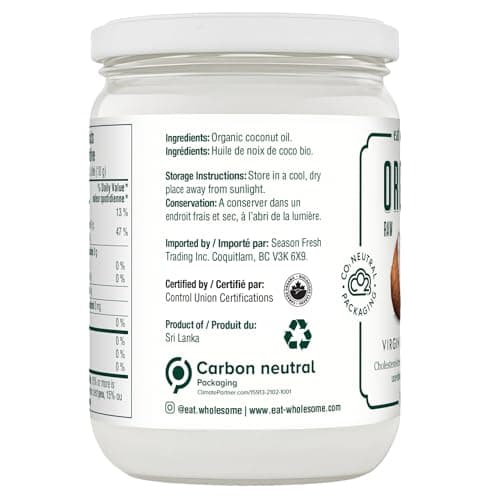 Eat Wholesome Organic Raw Virgin Coconut Oil in Glass Jar, 500 ml (Pack of 1) — view 3