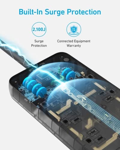 Anker Power Strip with 2100J Surge Protector, Outlet Extender, 20W, 12 AC — view 3