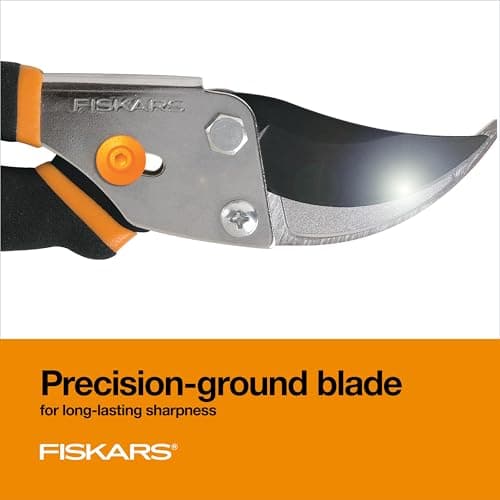 Fiskars Bypass Pruning Shears, 5/8" Cut Capacity Gardening Scissors, Self-Cleaning Sap Groove Prevents Sticking, Non-Slip Grip for Cutting Stems & Branches, Sharp Steel Blades w/ Low-Friction Coating — view 3