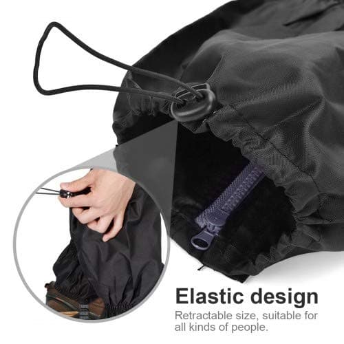 volumoon Polainas Impermeable, 39 cm Polainas a Prueba de Nieve Al Aire Libre, Transpirables Antipicaduras Oxford Polainas, para Caza Montaña Esquí Aire Libre Viaje (1 Par, Negro) — view 5