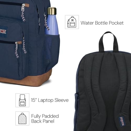 JanSport Cool Backpack, with 15-inch Laptop Sleeve - Large Computer Bag Rucksack with 2 Compartments, Ergonomic Straps, Black — view 2