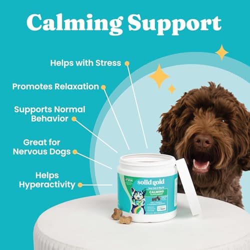 Solid Gold Calming Chews for Dogs - Dog Calming Chews w/Melatonin for Separation, Stress & Hyperactivity Relief - Supports Relaxation for Travel, Fireworks & Storms - All Ages & Sizes - Bacon 120ct — view 3