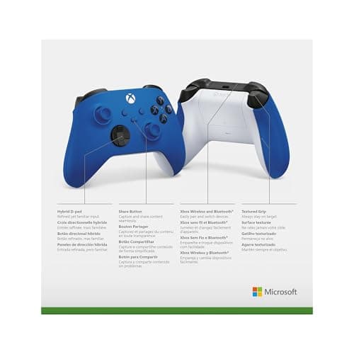 XBOX Wireless Gaming Controller | Shock Blue | Console, PC, & Cloud Devices | Textured Grip | Wireless, Bluetooth, USB-C Connectivity — view 7