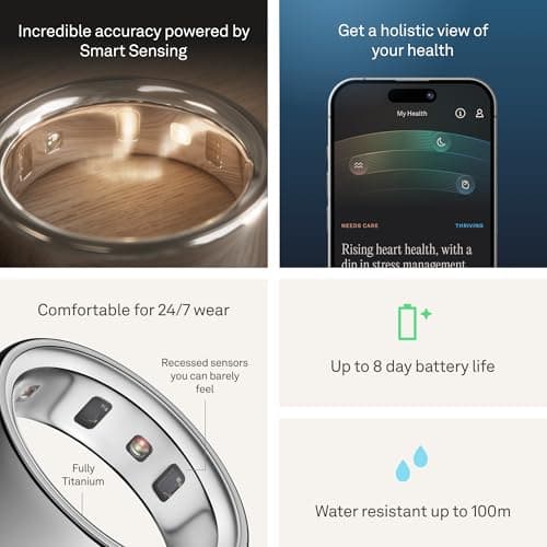 Oura Ring 4 - Smart Ring - Silver - Size 8 - Sleep, Activity, Women's Health, AI Advisor, Up to 8 Days of Battery Life, Oura App, Android & iOS Compatible — view 3