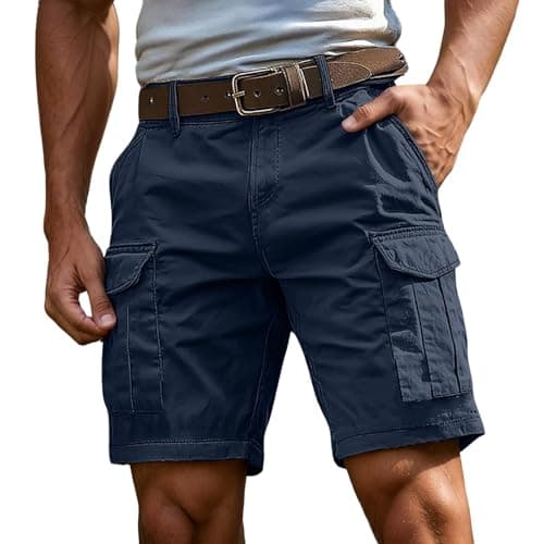 Cargo Shorts for Men 2026 Stretch Cotton Elastic Waist Work Short Summer Outdoor Relaxed Fit Golf Hiking Shorts with Pockets