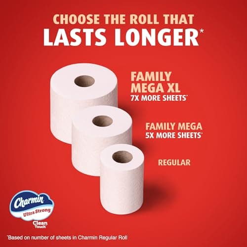 Charmin Ultra Strong Clean Touch Toilet Paper, 6 Family Mega XL Rolls = 42 Regular Rolls — view 6