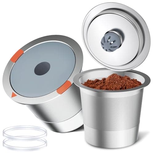 Noalto Reusable K Cups and Coffee Pods,Universal stainless steel k Cups for Keurig 2.0 and 1.0 Coffee Makers machine(2pack)