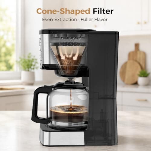 Aromvel 12-Cup Drip Coffee Maker Programmable, Adjustable Brew Strength — view 2