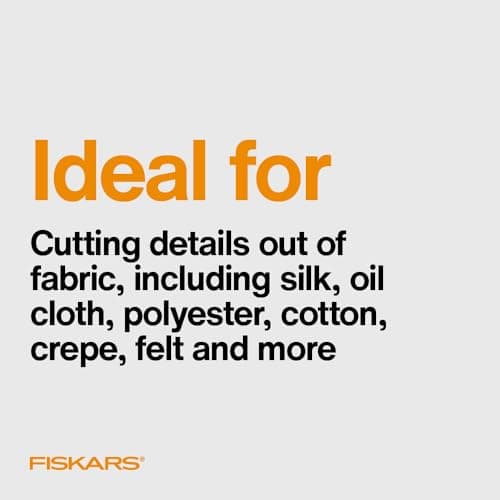 Fiskars Micro-Tip Spring Assisted Scissors, Precision Cutting Stainless Steel Blades, Comfort Handle, Cut Details in Fabric, Sewing Scissors and Arts and Crafts Tools — view 7