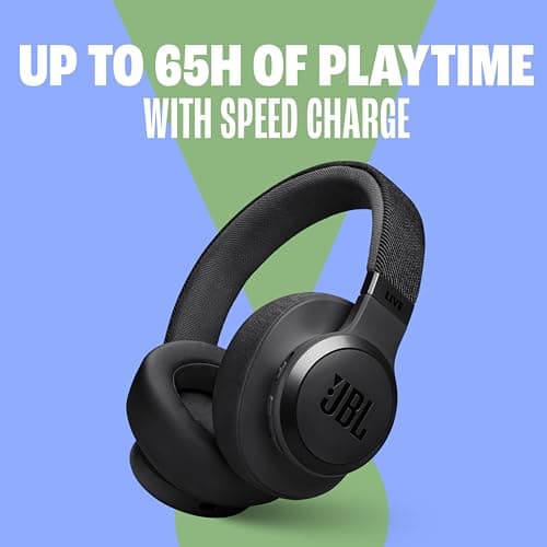 JBL Live 770NC - Wireless Over-Ear Headphones with True Adaptive Noise Cancelling with Smart Ambient, Up to 65 Hours of Battery Life, Comfort-fit Fabric Headband & Carrying Pouch (Blue) — view 2