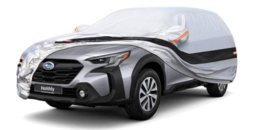 Holthly 10 Layers SUV Car Cover Custom Fit for Subaru Outback (1994-2024) Waterproof All Weather for Automobiles, Outdoor Full Cover Rain Sun UV Protection.Silver