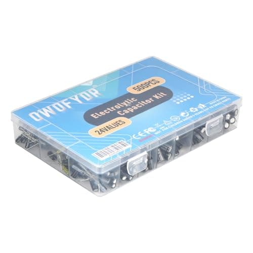 500PCS Electrolytic Capacitor Kit, 24 Values 0.1μF-1000μF with Case
