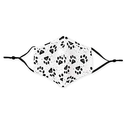 Weddingstar 3-Ply Adult Washable Cloth Face Mask Reusable and Adjustable with Filter Pocket - Paw Prints