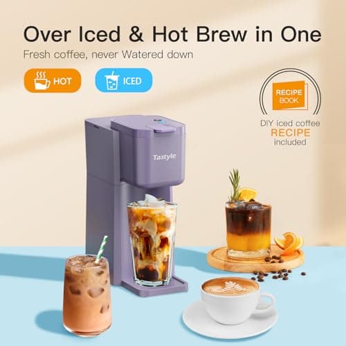 Tastyle Mini Single Serve Hot and Iced Coffee Maker for K Cup and Ground — view 2