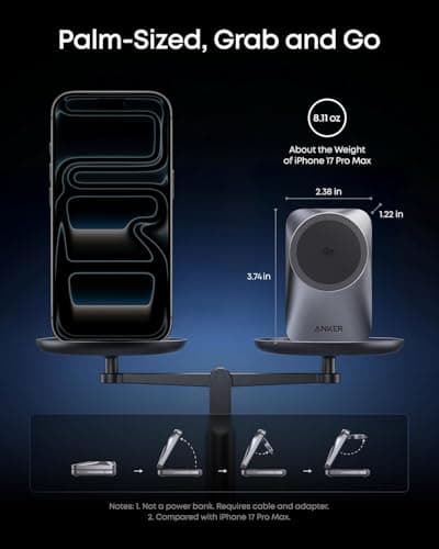 Anker Prime 25W Qi2.2-Certified Palm-Sized 3-in-1 Foldable MagSafe Charger — view 4