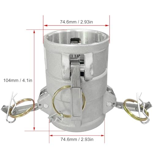 Aluminum Cam and Groove Hose Fitting Type DD 2" with Spool Coupler, with 1 PCS Camlock Gasket Fitting (2“) — view 3
