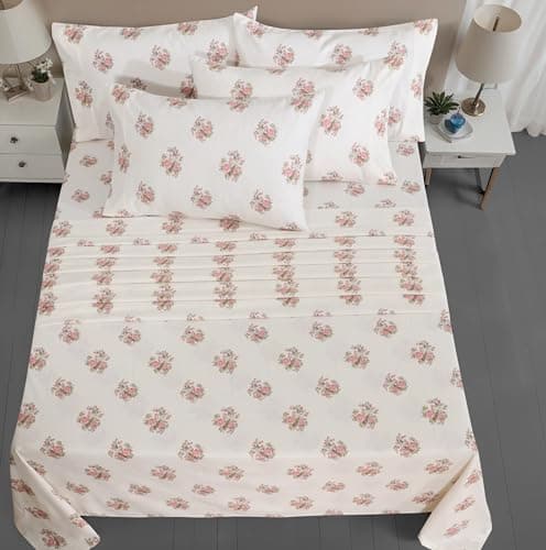 RUVANTI Flannel Sheets Queen Size 6 Pcs - 100% Cotton Double Brushed Bed Sheets, Deep Pockets 16 Inches Queen Sheet Set, All Seasons Breathable, Extra Soft & Comfy, Sowear