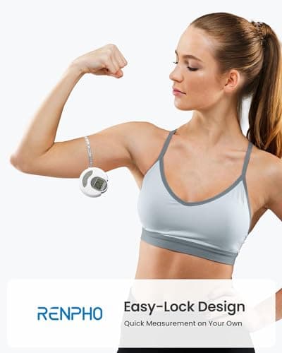 RENPHO Body Measuring Tape, Bluetooth Smart Tape Measure with Lock Hook & Retractable Function, Accurate Body Fat Measurement Device for Weight Loss, Muscle Gain, Fitness Bodybuilding, 60in /150cm — view 8