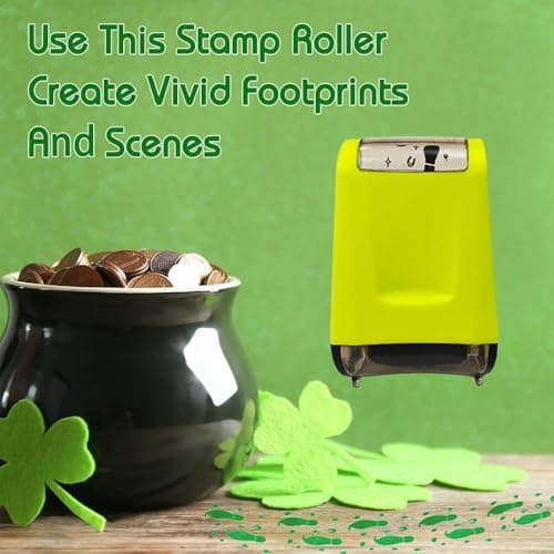 St. Patricks Day Leprechaun Footprints Stamp Leprechaun Trap DIY Craft Decorations Tiny Mini Feet Small Coins Shamrocks Irish Elf Saint Paddy Patty's Accessories Decals Gifts Party Favors — view 5