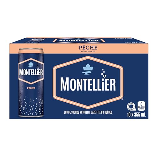 Montellier Peach Natural Spring Water 10 x 355 mL, Cans — view 2