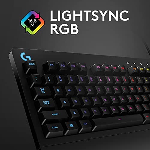 Logitech G213 Prodigy Gaming Keyboard - Wired RGB Backlit Keyboard with Mech-Dome Keys, Palm Rest, Adjustable Feet, Media Controls, USB, Compatible with Windows – Black — view 3