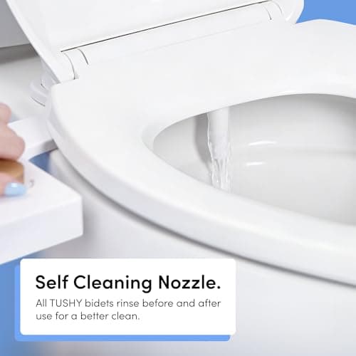 TUSHY Classic 3.0 Non-Electric Bidet Toilet Attachment, Experience a Superior Fresh Water Clean (Slim Fit, Easily Installs Under Toilet Seat, Adjustable Spray, Self Cleaning Nozzle), Bamboo Knob — view 8