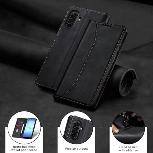 Jasonyu Flip Wallet Case for Samsung Galaxy A17/A26 5G,Leather Magnetic Folio Cover with Card Holder,Kickstand - TPU Shockproof Durable Protective Phone Case,Black — view 6