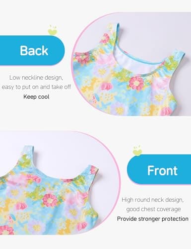 Ewbob Gymnastics Leotards for Girls Sparkly Biketards Dance Unitard with Shorts Quick Dry Sleeveless One-Piece Bodysuits Outfits 2-10 Years（008-4-5Y） — view 2