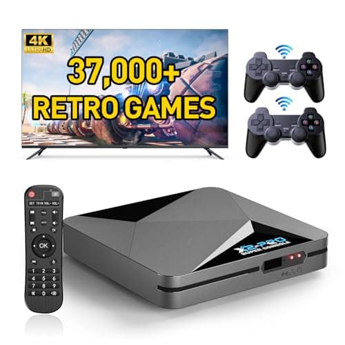 Kinhank Super Console X2 PRO Retro Game Console with 37,000+Games,Plug&Play Video Game Console,EmuElec 4.5/Android 9.0/CoreE,4K HD Emulator Console Compatible with Most Emulators,2.4+5G,BT 5.0