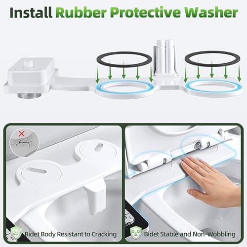 SAMODRA Bidet Attachment - Non-Electric Cold Water Bidet Toilet Seat Attachment with Pressure Controls,Retractable Self-Cleaning Dual Nozzles for Frontal & Rear Wash - Black — view 2