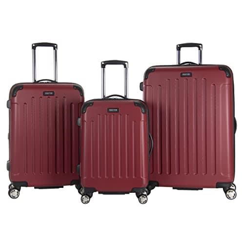 Kenneth Cole REACTION Renegade Luggage Expandable 8-Wheel Spinner Lightweight Hardside Suitcase, Scarlet Red, 3-Piece Set (20"/24"/28")