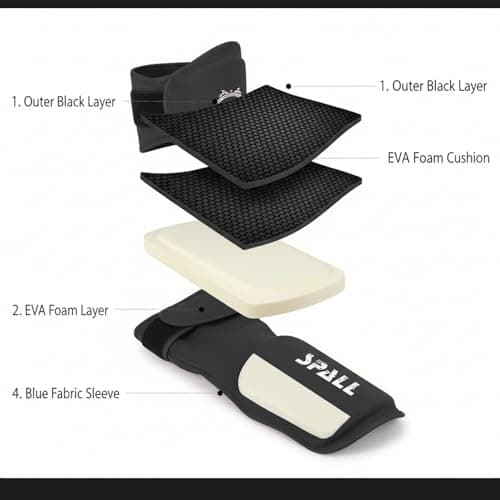 Spall Shin instep guard Protective Leg pad S M L XL Red Blue for Wrestling Sparring Karate MMA Muay Thai Boxing Kickboxing Sports Training Protective Gear Ideal for Men and Women By SPALL (M, Black) — view 3
