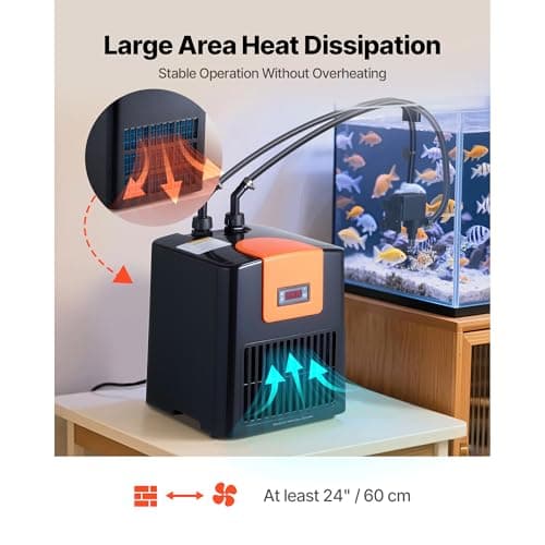 Uargd Aquarium Chiller for 52 Gallons, 1/10 HP Water Cooling System for Hydroponics, Efficient Cooling for Fish Tanks, Axolotls, and Coral Reefs, Quiet Compressor, Titanium Evaporator — view 5
