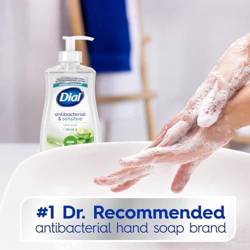 Dial Antibacterial Defense Liquid Hand Soap + Aloe, Aloe Scent, 11 Fl Oz (Pack of 12), Dermatologist-Tested Hand Wash, Gentle Formula — view 3