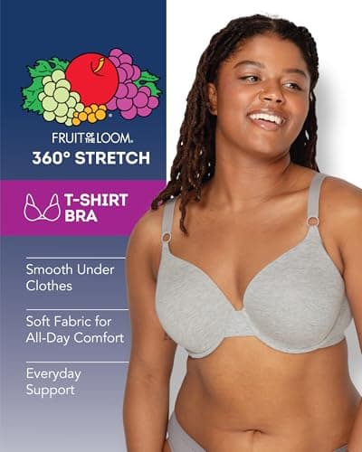 Fruit of the Loom Women's Cotton Underwire T-Shirt Bra Multipack — view 4