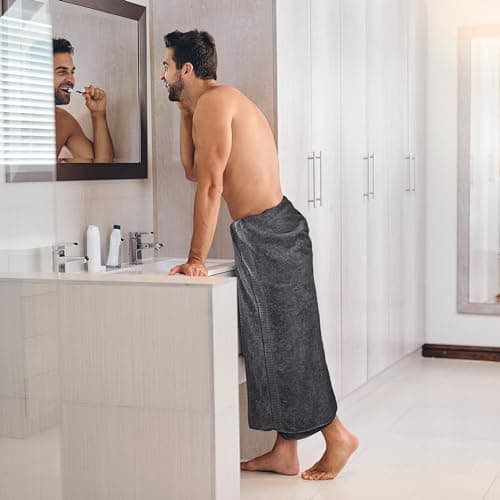 Utopia Towels Luxurious Jumbo Bath Sheet, 35 by 70 Inches, 600 GSM 100% Ring Spun Cotton, Highly Absorbent and Quick Dry Extra Large Bath Towel, Super Soft, Grey, 2 Pack — view 2