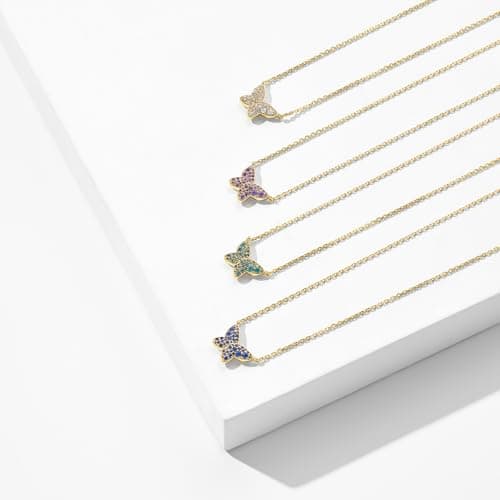 Kendra Scott 14k Gold-Plated Lillia Crystal Pendant Necklace in Blue Crystal, Fashion Jewelry for Women — view 2